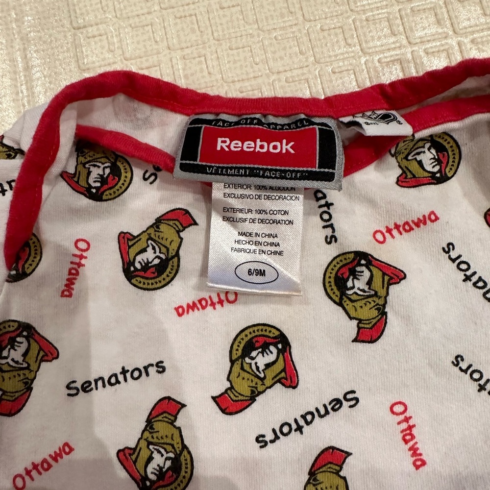 6 to 9 months Reebok NHL Carter’s Baby Clothes onesie